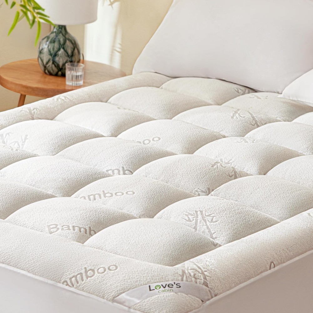 King Size Mattress Topper in Rayon - Soft White Luxury for Ultimate Comfort
