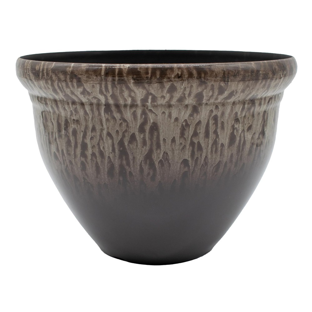 9 Inch Pizzazz Decorative Round Planter - Lightweight Premium Resin Plant Pot...