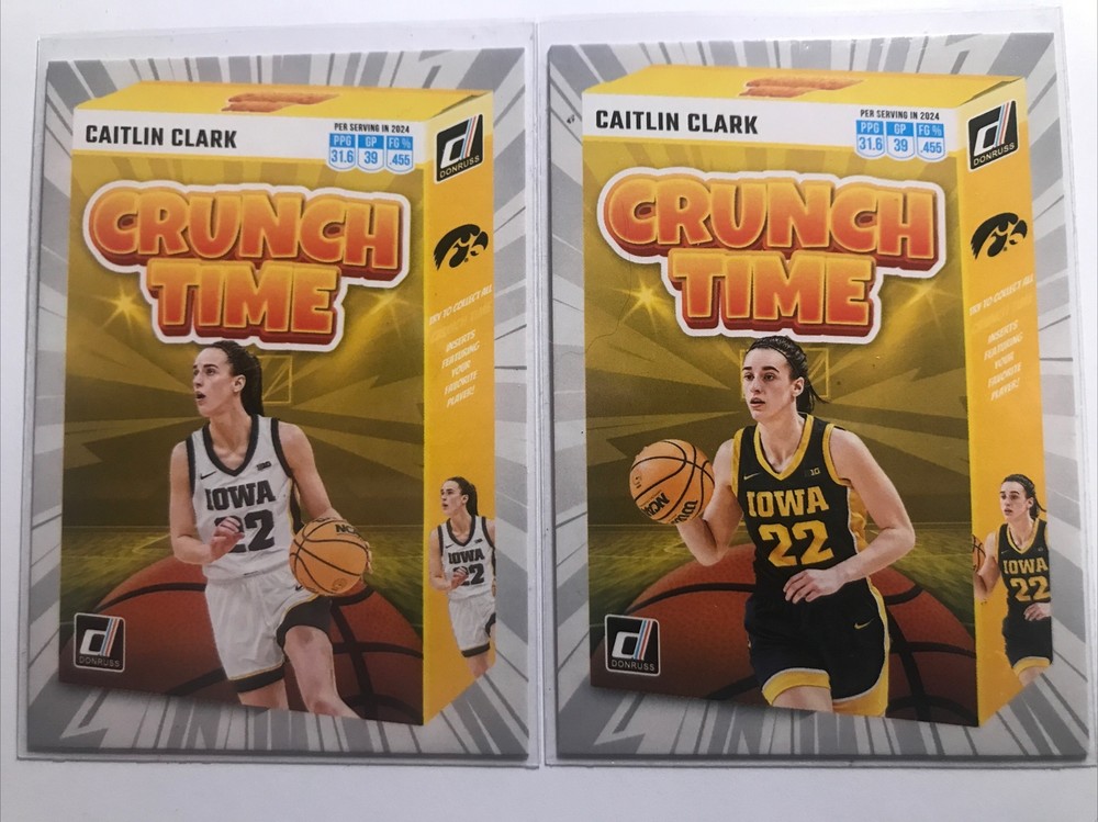 Caitlin Clark 2024 Donruss CAITLIN CLARK COLLECTION “CRUNCH TIME” RC CT1 & CT2
