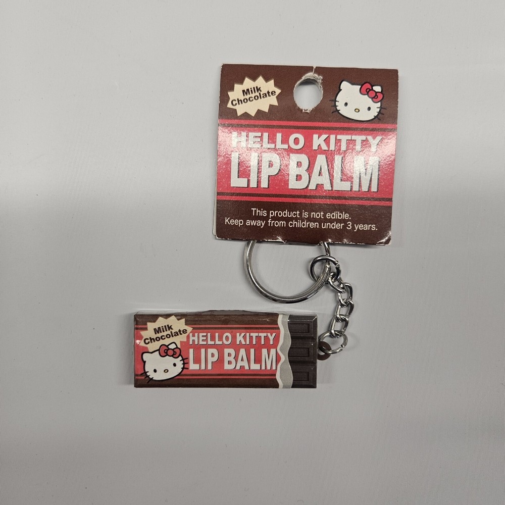 Hello Kitty Chocolate Bar Lip Balm Keychain 2010 Sanrio Rare Collectible