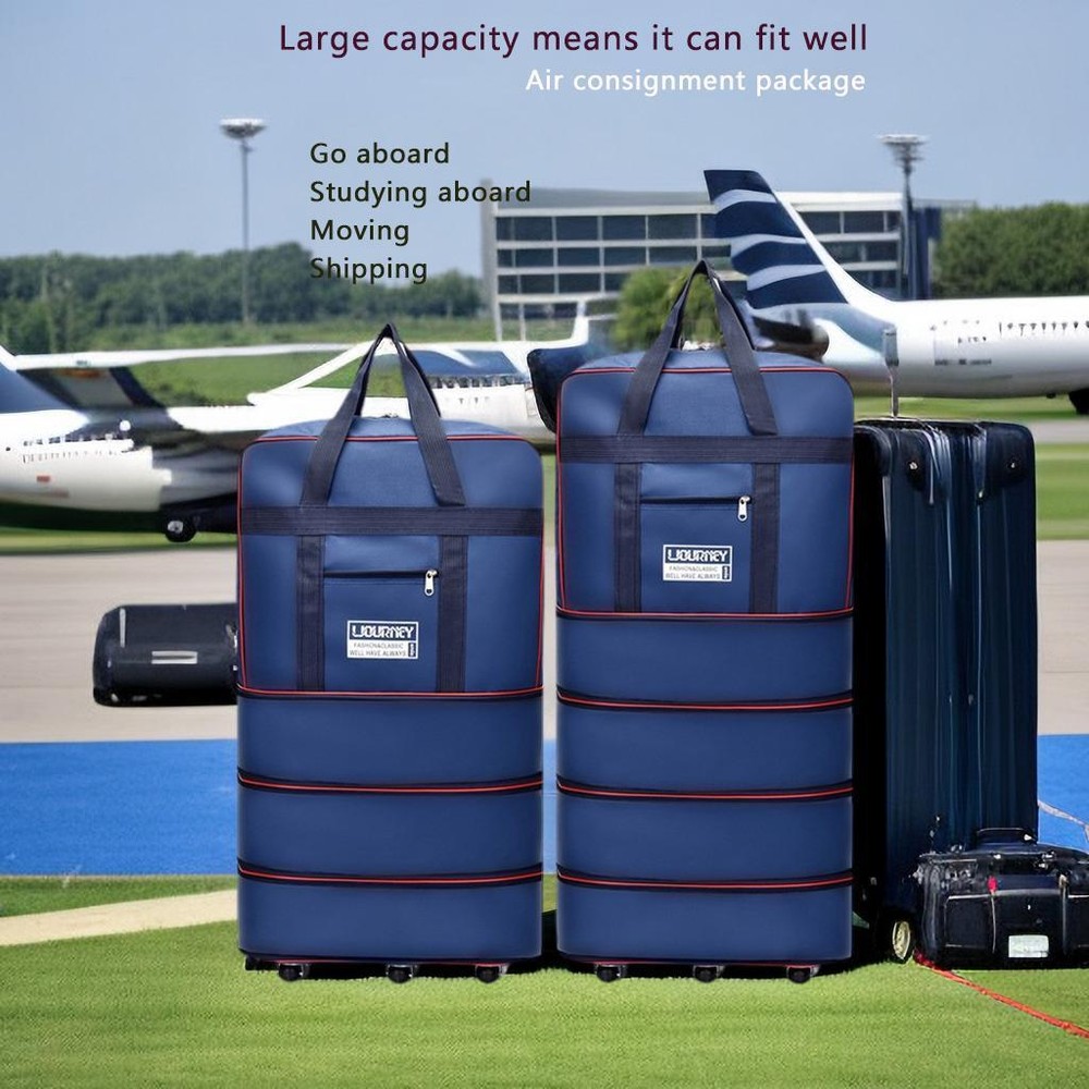 Bag Wheeled Luggage Spinner 20 Inches Blue Polyester Travel Solid Modern