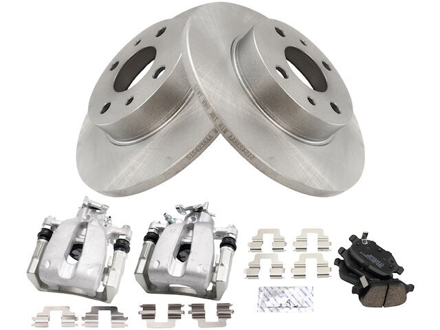 Rear TRQ Brake Pad Rotor and Caliper Set fits Fiat 500 2012-2017, 2019 32XBDY