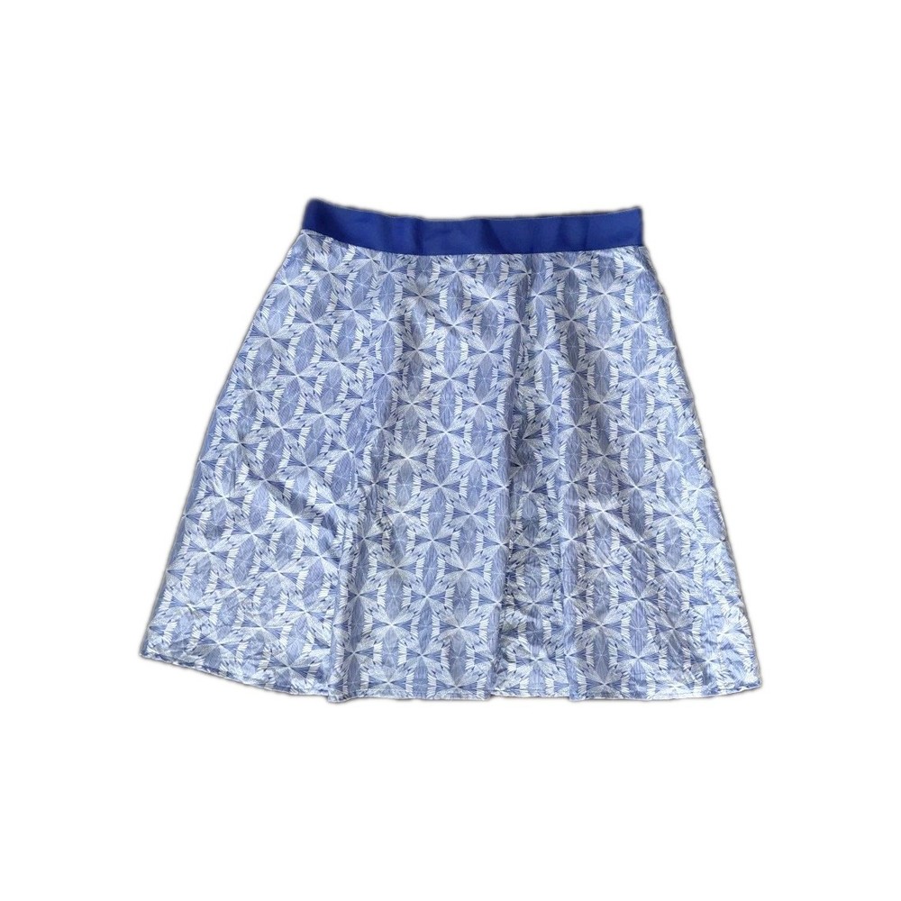 Pendleton Skirt Blue White A Line Knee Length Flowy 100% Silk Women's Size 16