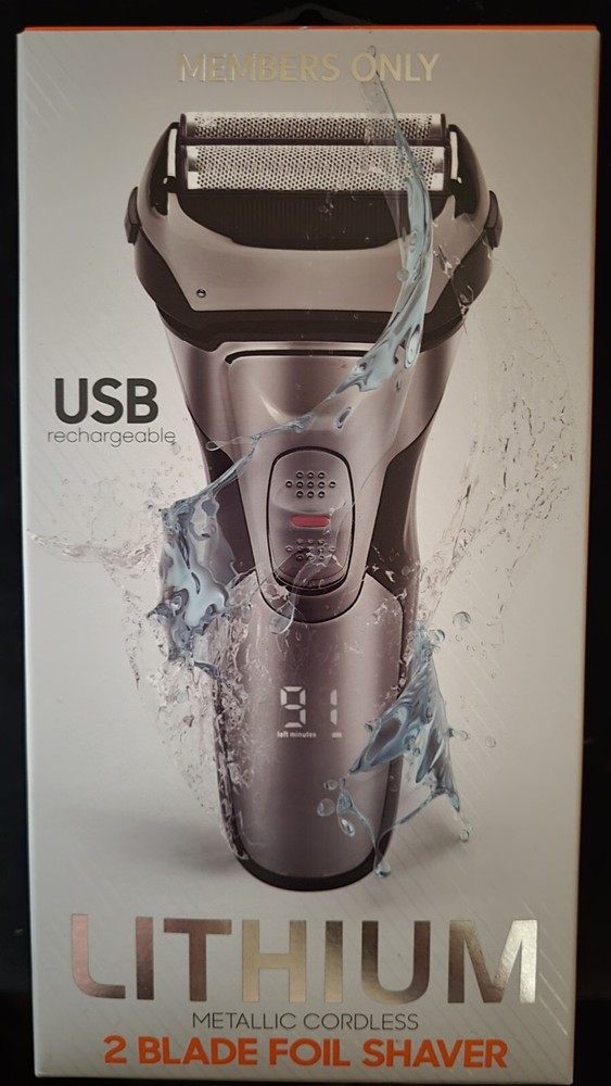 MEMBERS ONLY Foil Shaver, Lithium Metallic Cordless 2 Blade Electric Shaver NIB-image