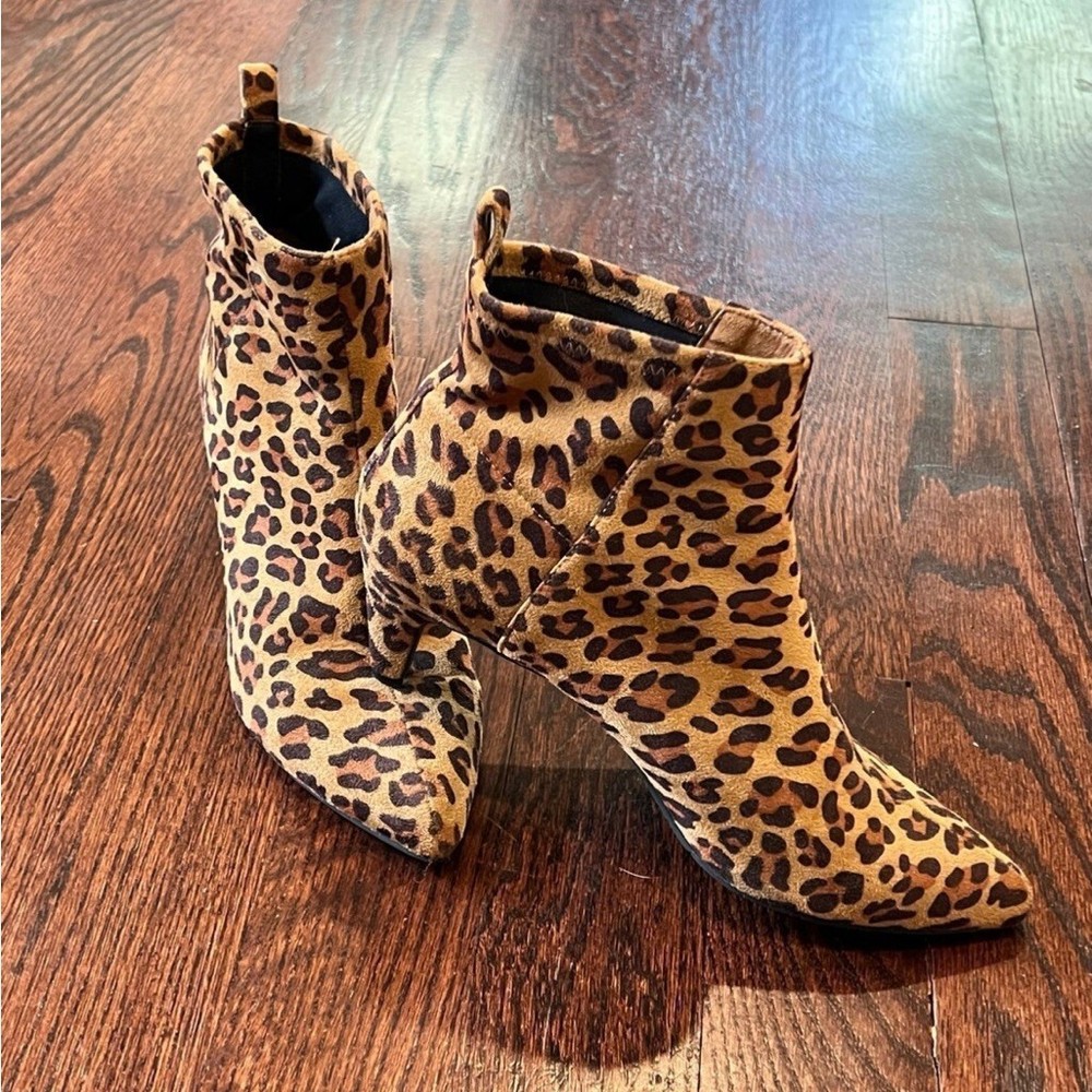 Leopard Print Vegan Ankle Boots by BC - Size 7.5
