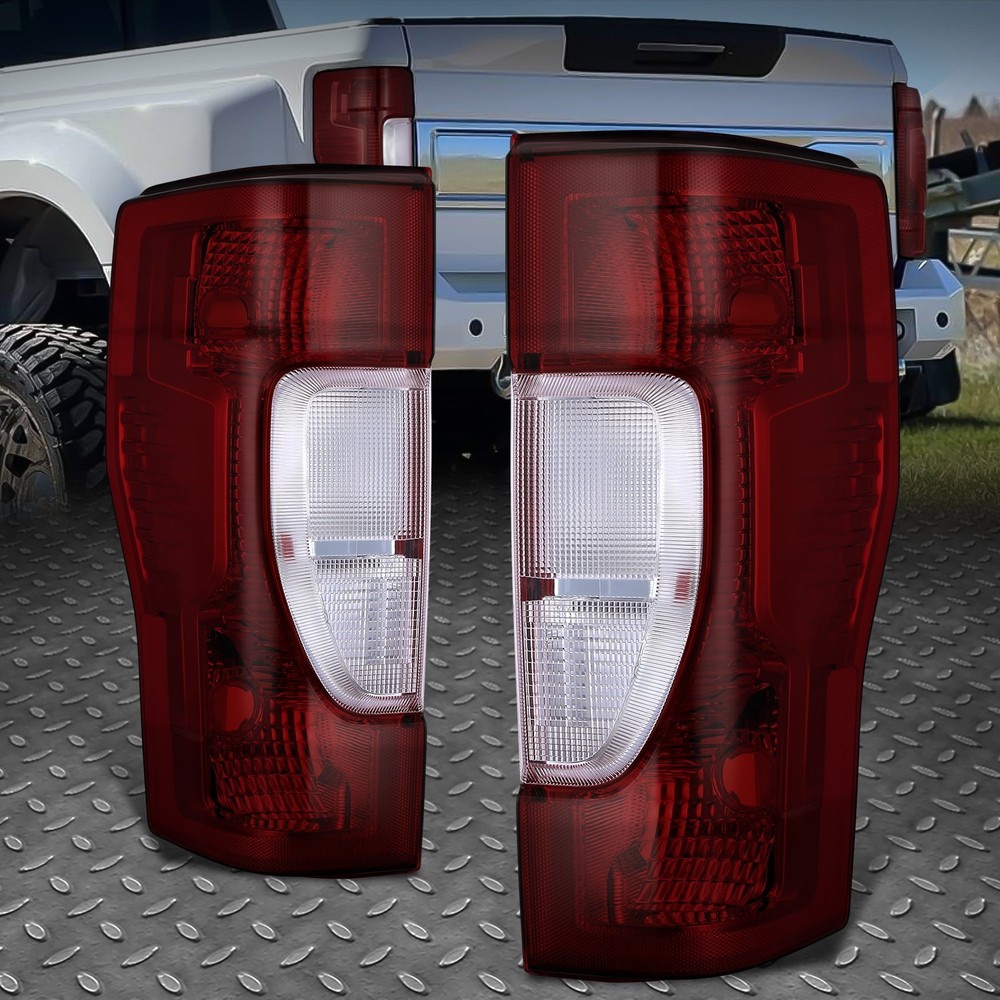 For 20-22 Ford F250 F350 Super Duty Dark Red Lens Rear Tail Brake Lights Lamps