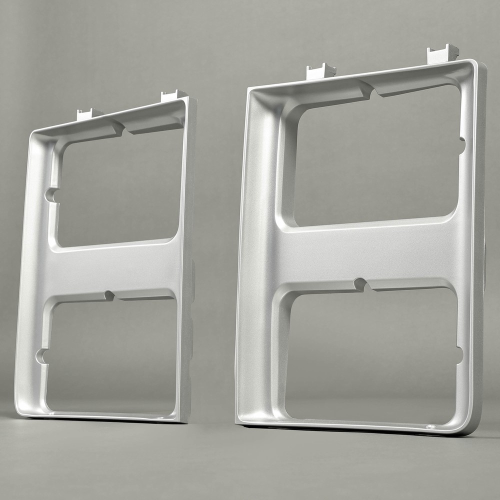 New Headlight Bezels Trim Set of 2 Driver & Passenger Side Silver Pair For Chevy