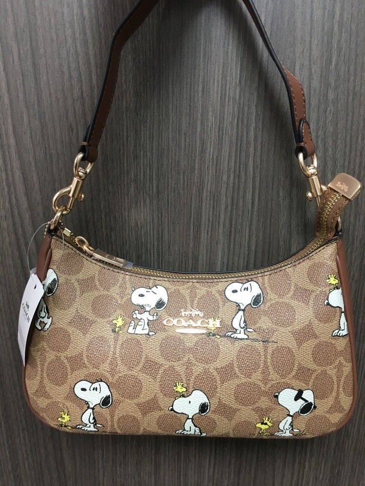 Coach x Peanuts Snoopy Signature Canvas Crossbody Bag in Brown