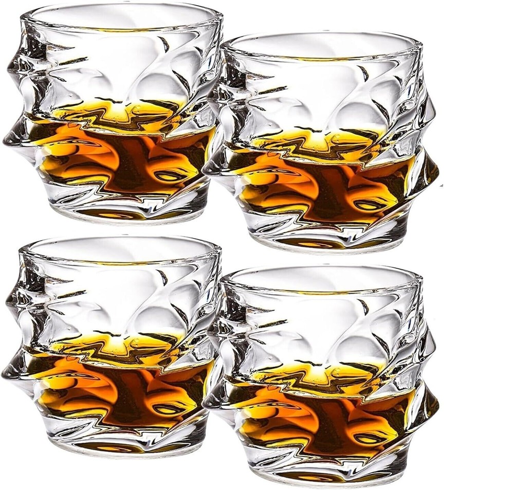 Tsuki Glass Whiskey Glasses, Japanese Crystal Whisky Glass, Heavy Thick Bottom