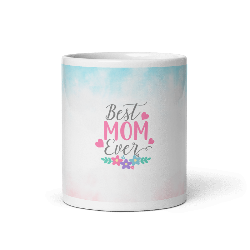 Mothers Day 2024 Glossy Mug Sizes White Ceramic Enamel Cup Best Mom Ever-image