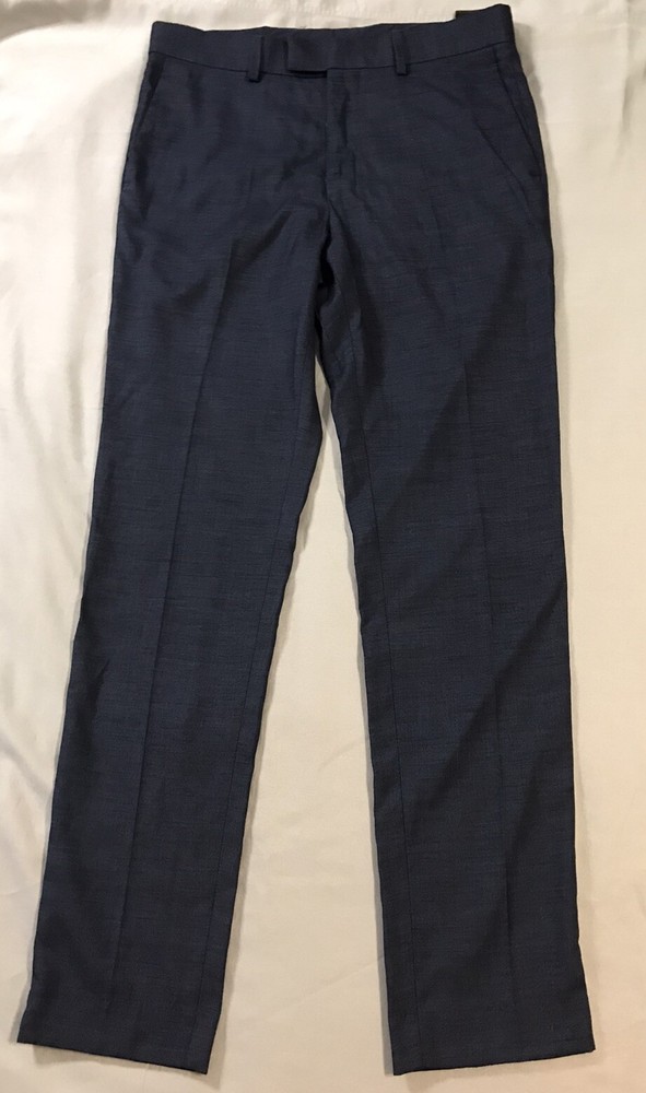 H&M Pants Womens 30x30 Blue Linen Skinny Fit Straight Leg