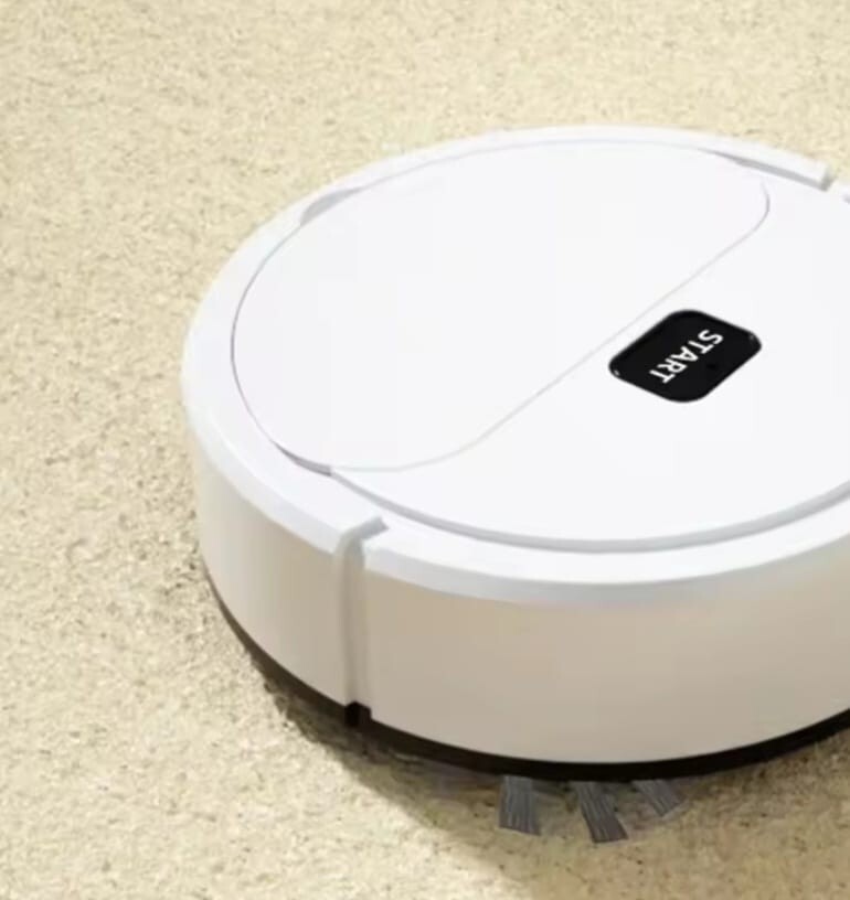 white and black   Home Robotic Vacum Cleaner (SMART VACUM)