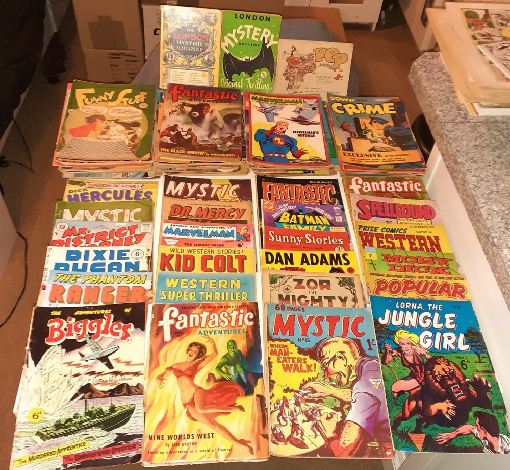100x Huge RARE VINTAGE COMICS + PULPS lot 1940s 50s 60s UK USA AUS CAN editions