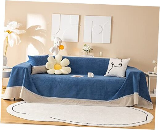 Dark Blue Waterproof Sofa Cover for Pets and Sectional Couches