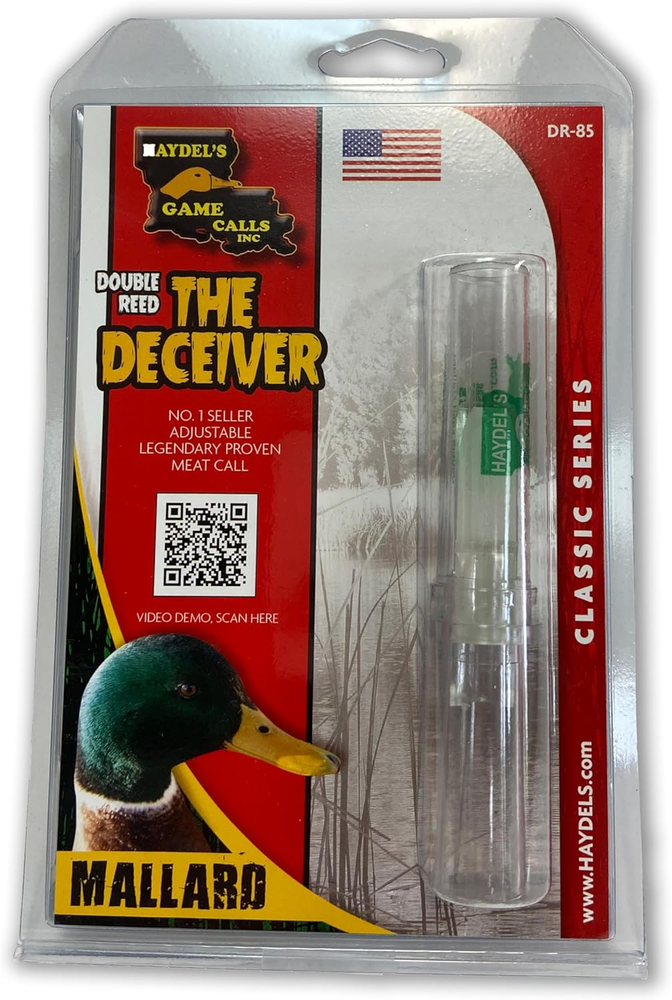 DR-85 Mallard Duck Call for Hunting, Double Reed, Adjustable. Legendary Proven M