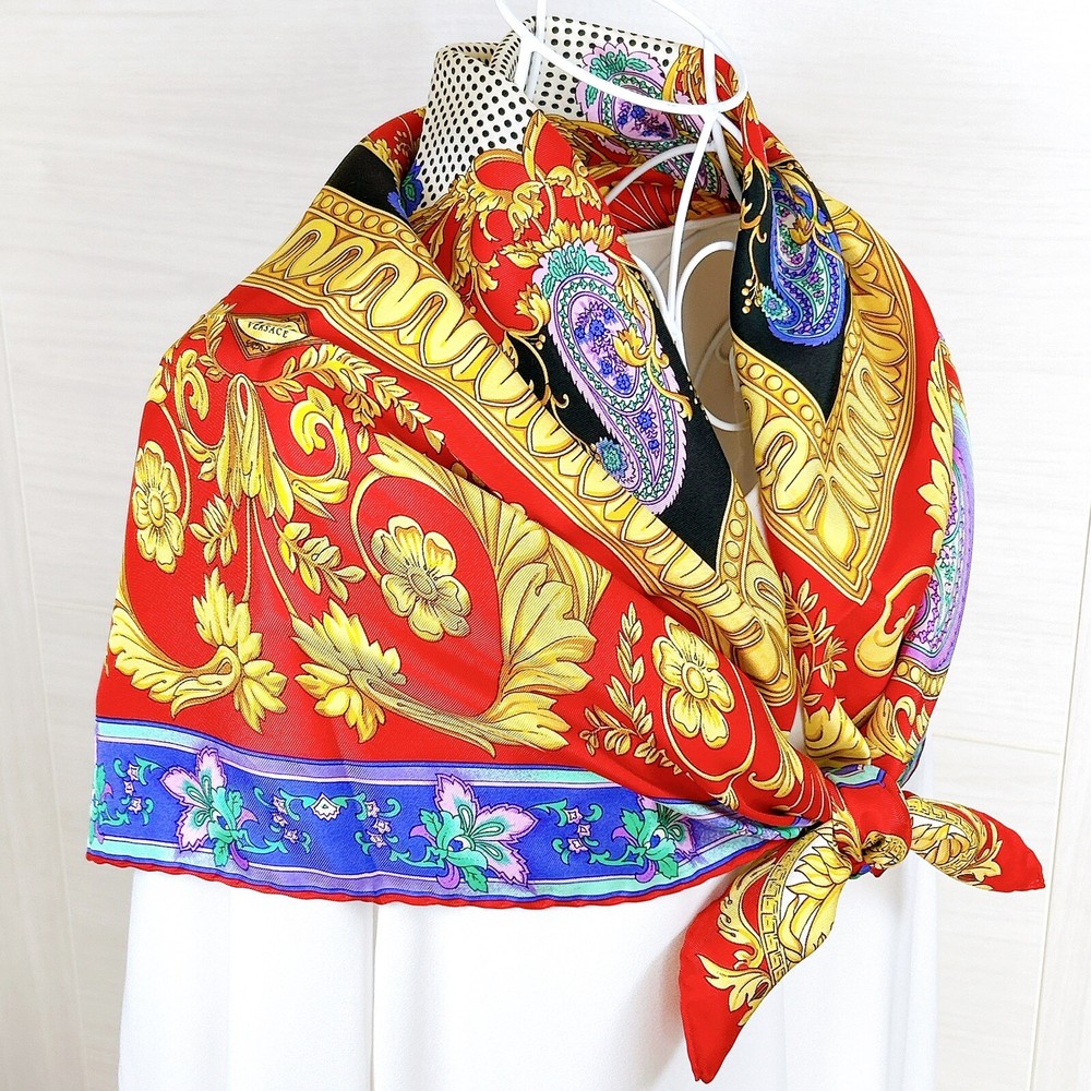 Gianni Versace Atelier Baroque Silk Scarf Medusa Square 34