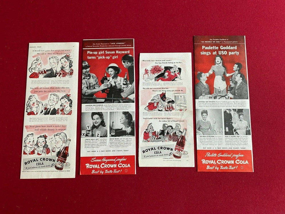1939-40, ROYAL CROWN COLA, Magazine Display Ads - 4 (Scarce / Vintage)