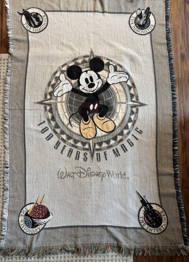 Mickey Mouse Disney 100 Years of Magic Cotton Woven Throw Blanket