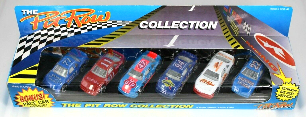 Vintage NASCAR Pit Row Series Set of 6 Die-Cast Stock Car Replicas