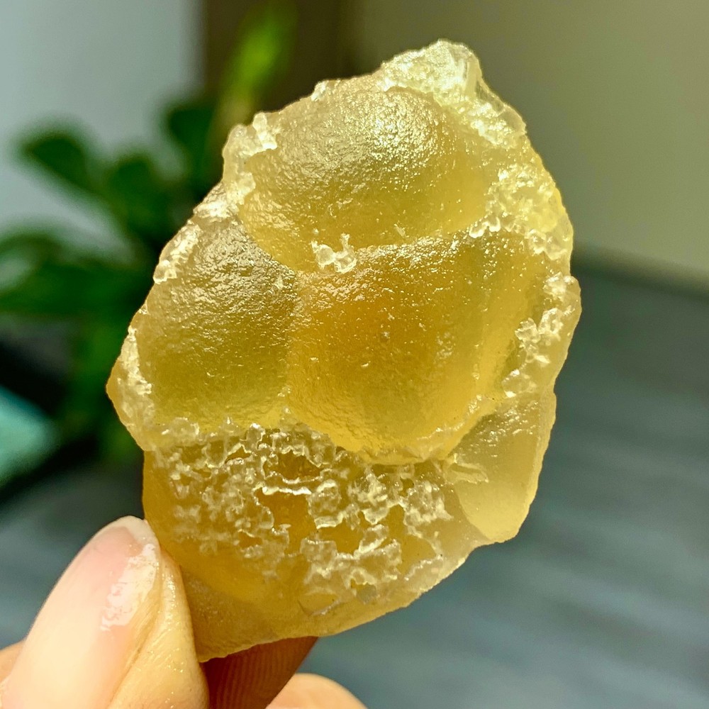 24G Natural Yellow Transparent Fluorite Crystal Sphere Mineral Specimen China