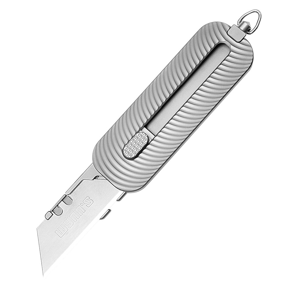 Titanium Retractable Utility Knife with 10 Carbon Blades for EDC