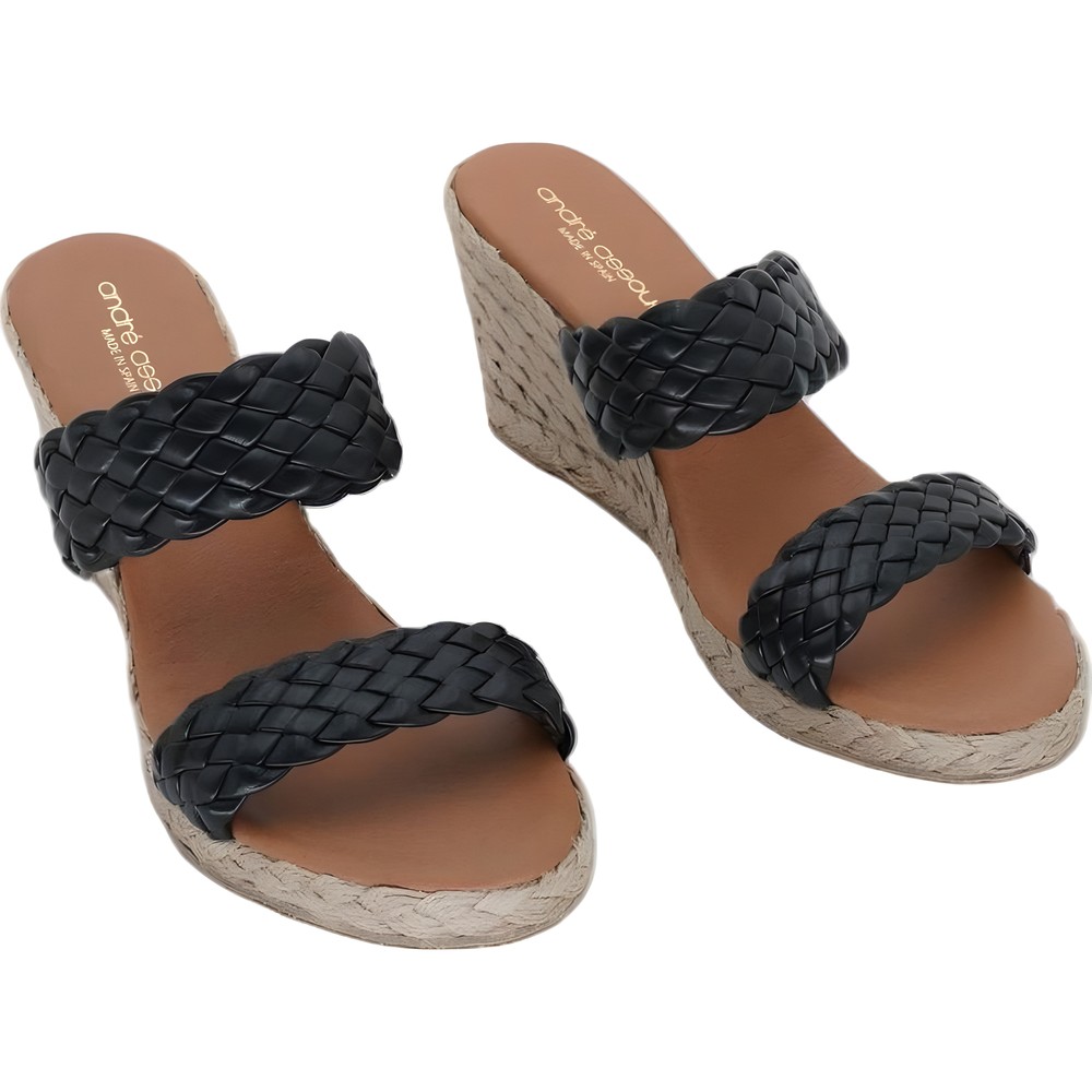 Women's Double-Banded Espadrille Wedge Sandals Size EU 40 Handmade in Spain-image