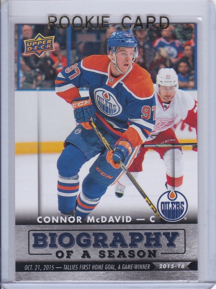CONNOR McDAVID ROOKIE CARD Edmonton Oilers 2015 Upper Deck RC Hockey NHL FINALS!