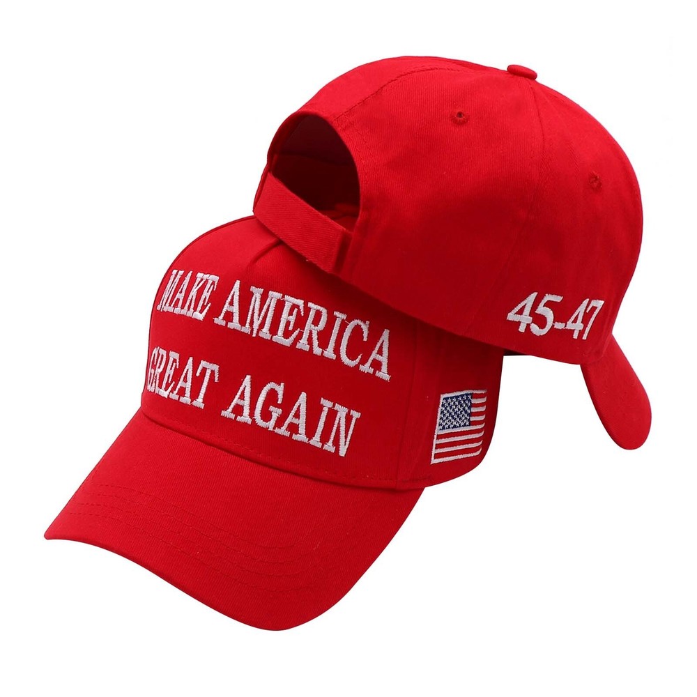 **President Donald Trump 45-47 Hat 2024 Make America Great Again MAGA Red