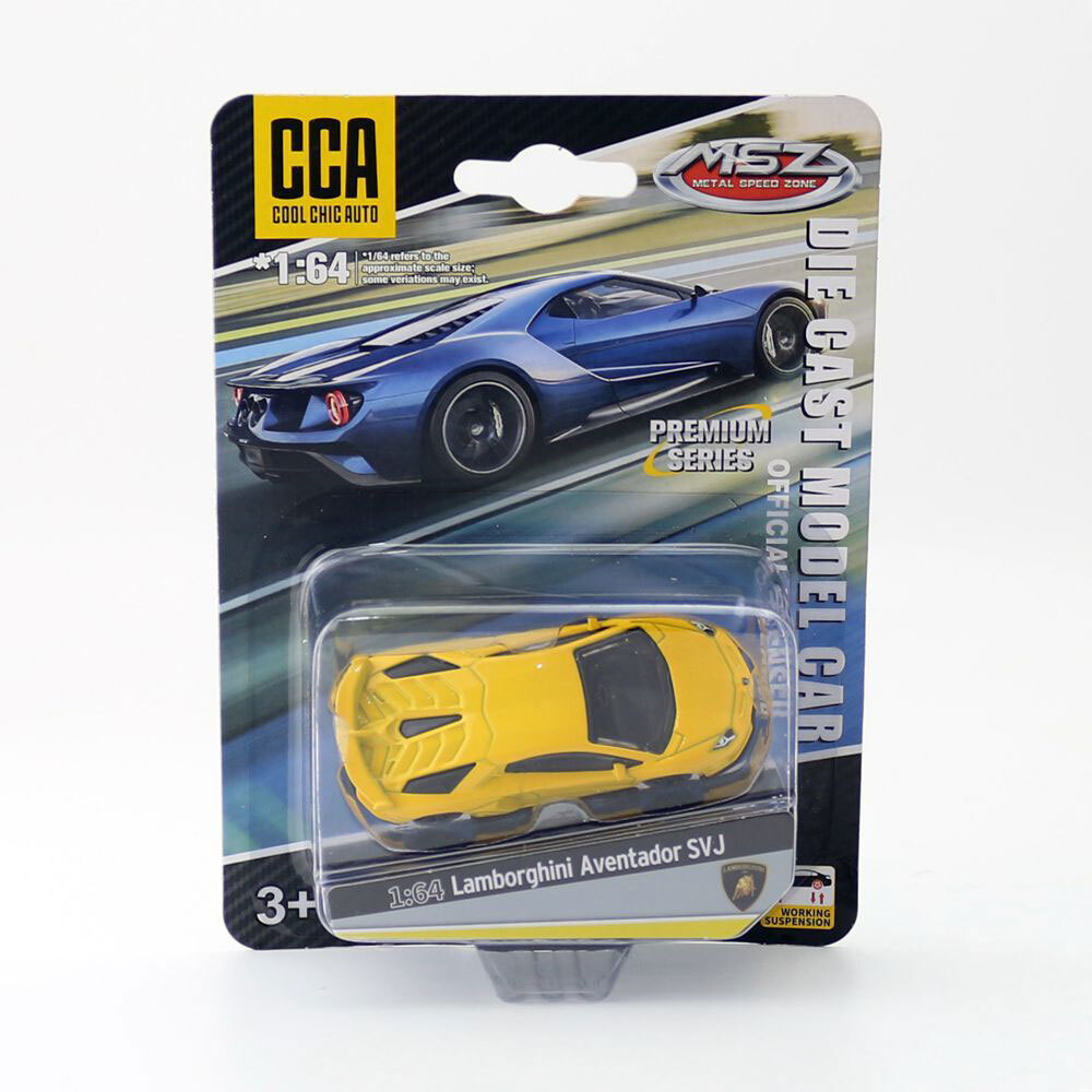 1/64 Scale Lamborghini Aventador SVJ Model Car Diecast Kids Toys for Boys Yellow