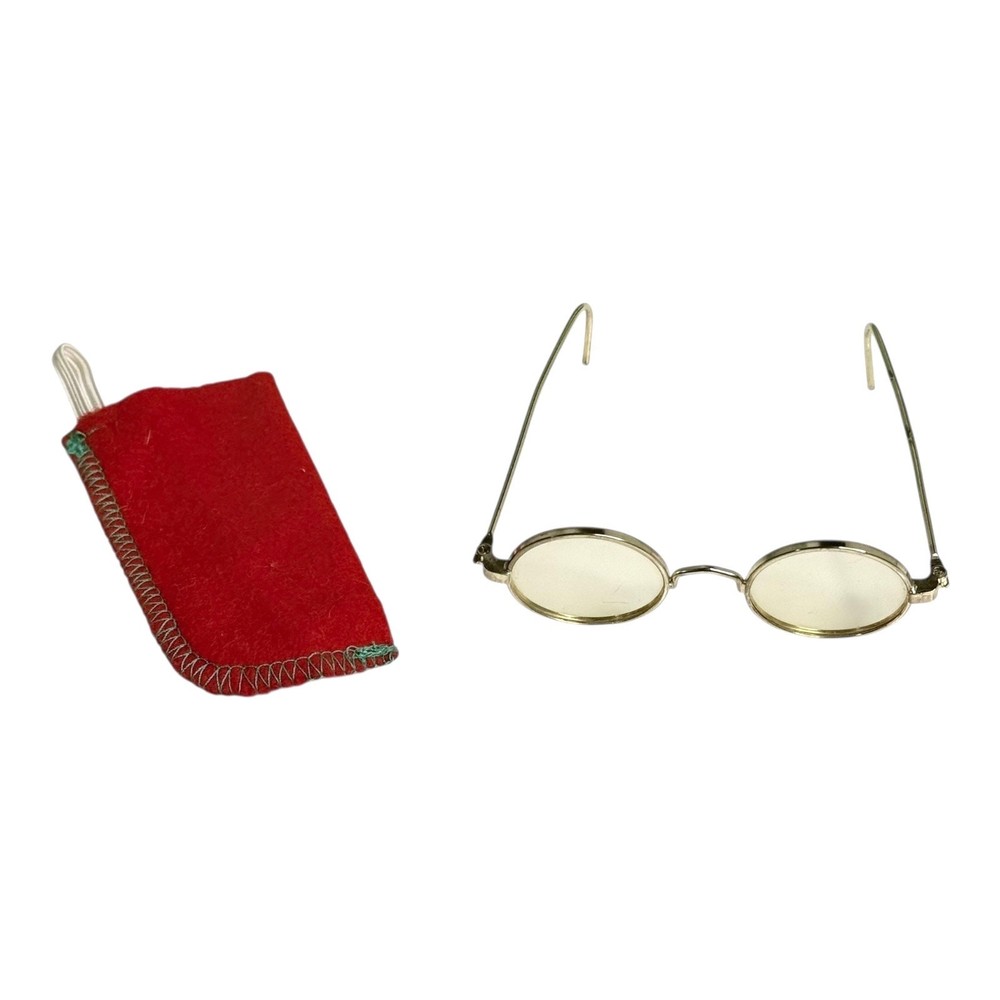 American Girl Molly Gold Glasses Pleasant Co 1st Edition Red Eyeglasses Case