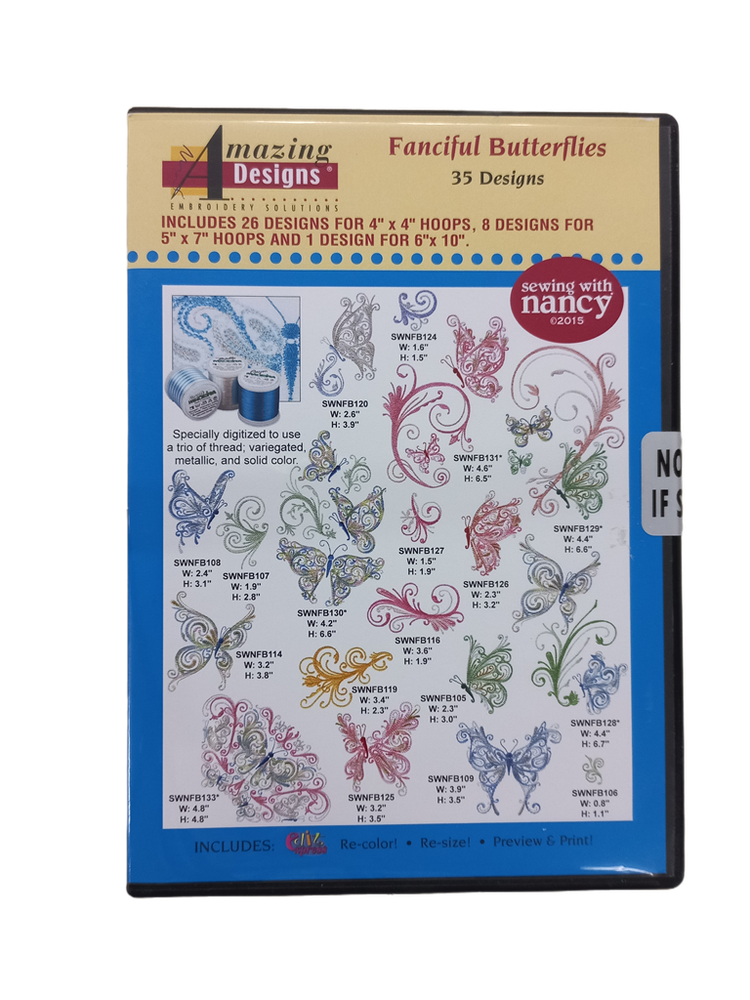 Fanciful Butterflies - Amazing Designs - Machine Embroidery - CD # ADL-36