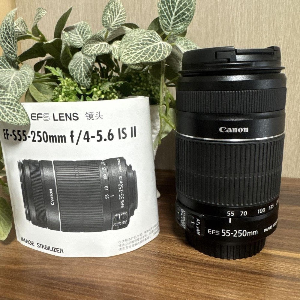 Canon EF-S 55-250mm f4-5.6 IS II Telephoto Zoom Lens Kit with Caps & Manual  