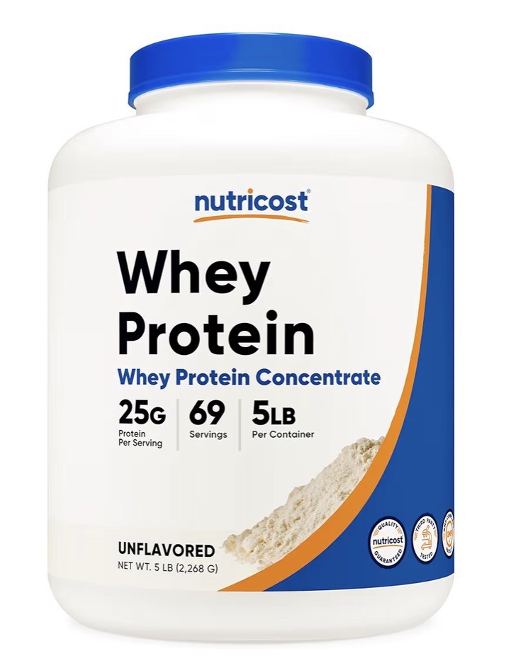 Nutricost Whey Protein Concentrate (Unflavored) 5LBS - Non-GMO Protein Powder