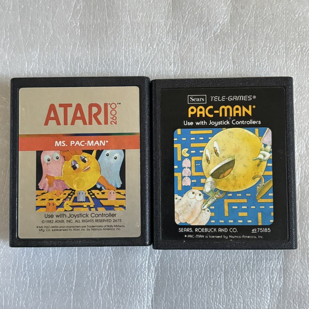 Lot of 2 PAC-Man, Ms. PAC-Man Atari 2600 Games