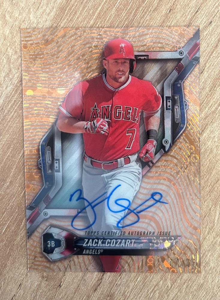 2018 Topps High Tek Waves Orbit Diffractor Orange /25 Zack Cozart #HT-ZC Auto