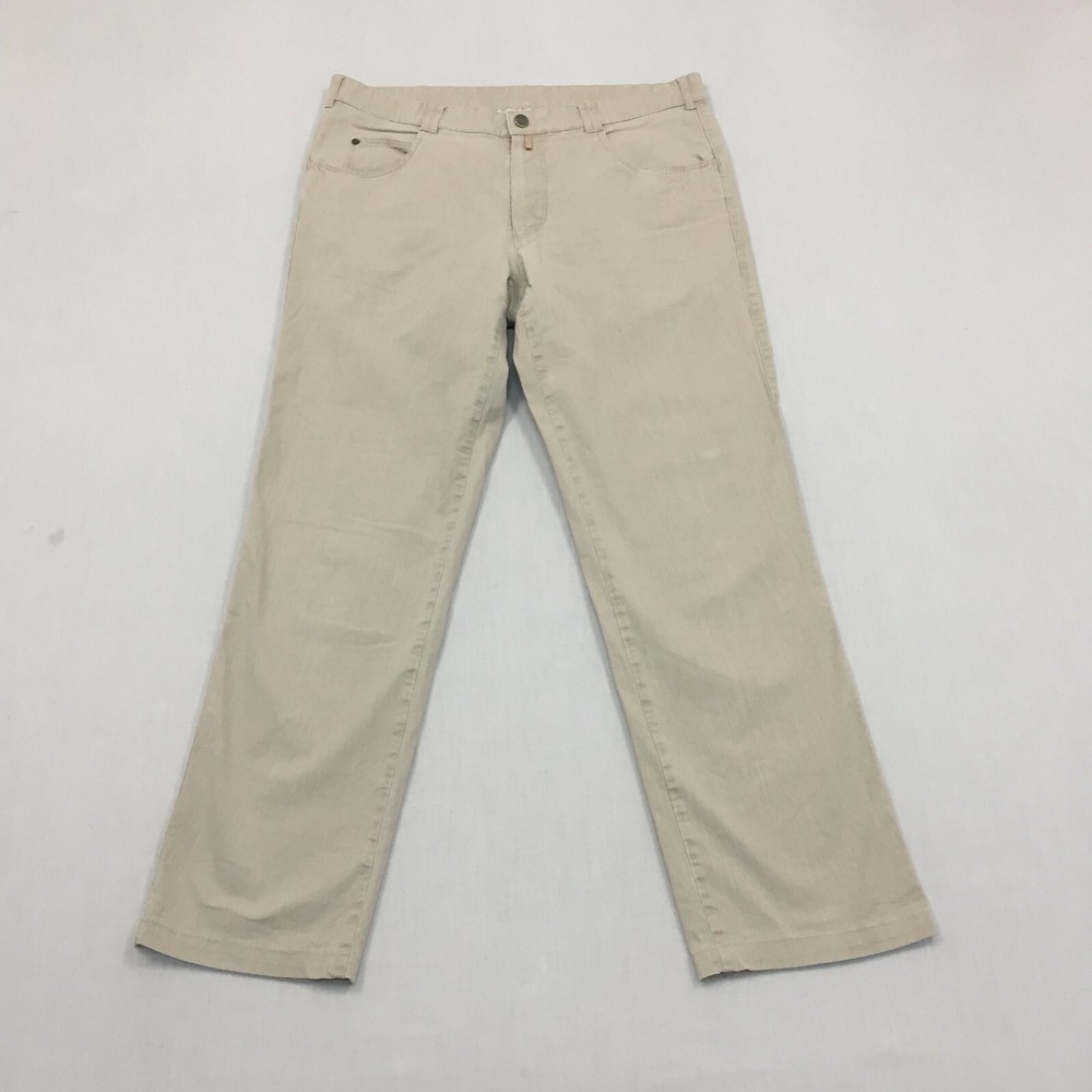 Meyer Adelaide Trousers Mens W34 L29 Straight Fit Chino Beige