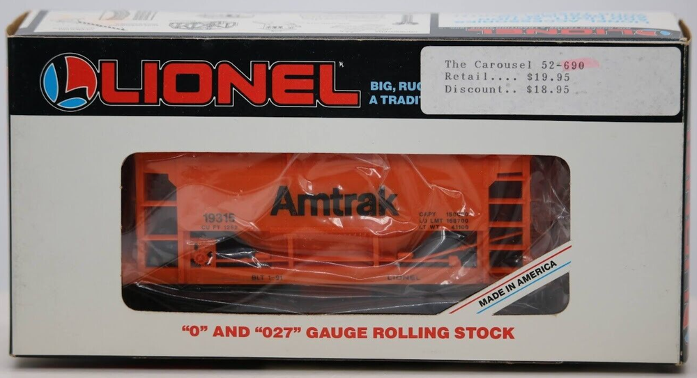 Lionel 6-19315 Amtrak Ore Car NIB 1:48 Scale Model Train Freight Service Car