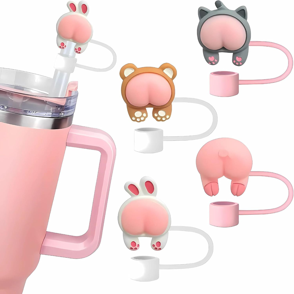 Silicone Straw Toppers Size 8-10 Mm and Charms for Cup Tumblers, Accessories Set