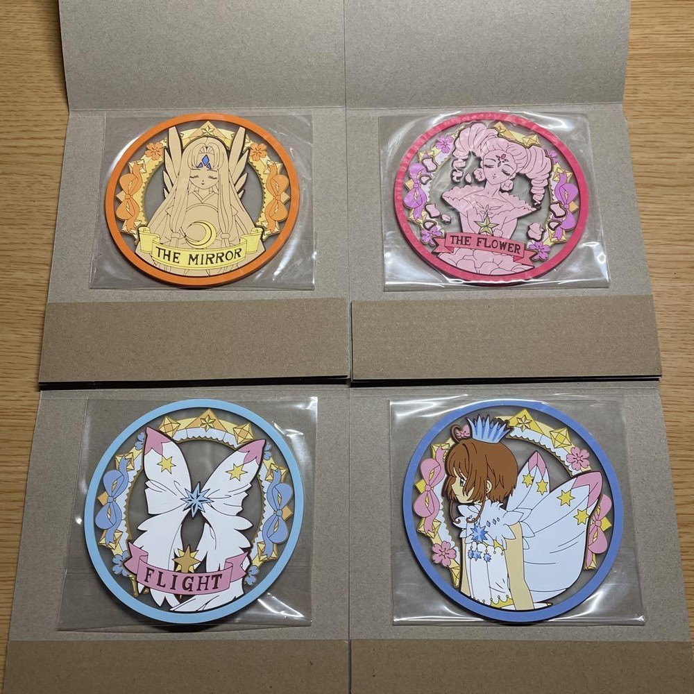 Cardcaptor Sakura 4Piece Clear Rubber Coaster Set  Used Condition