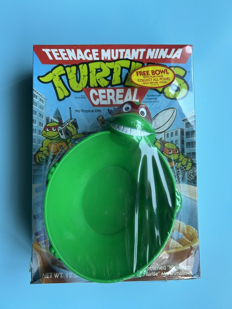 TMNT Raphael Cereal Box Bowl Teenage Mutant Ninja Turtles 1990 Ralston NEW SEALD
