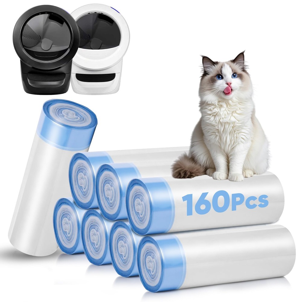 160 Count Cat Litter Box Liners Compatible with Litter Robot 3 & 4, Cat Litte...
