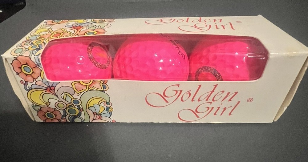Ladies Vintage RAM Golden Girls Pink 3 Pack Sleeve Hot Pink Golf Balls NIB