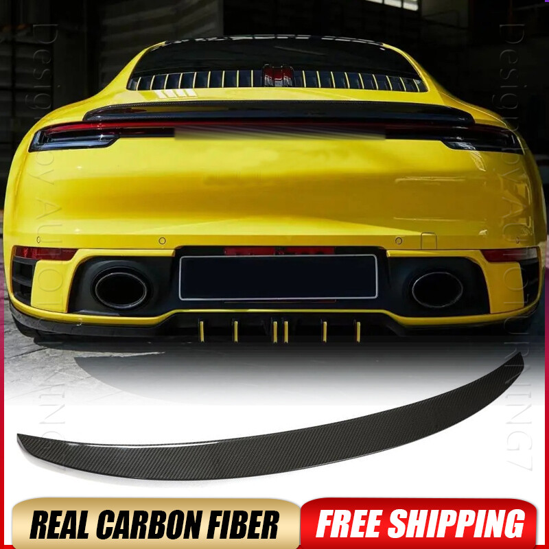 DRY Carbon Fiber Rear Trunk Spoiler Wing For Porsche 911 992 Carrera 4 S 4S 19UP