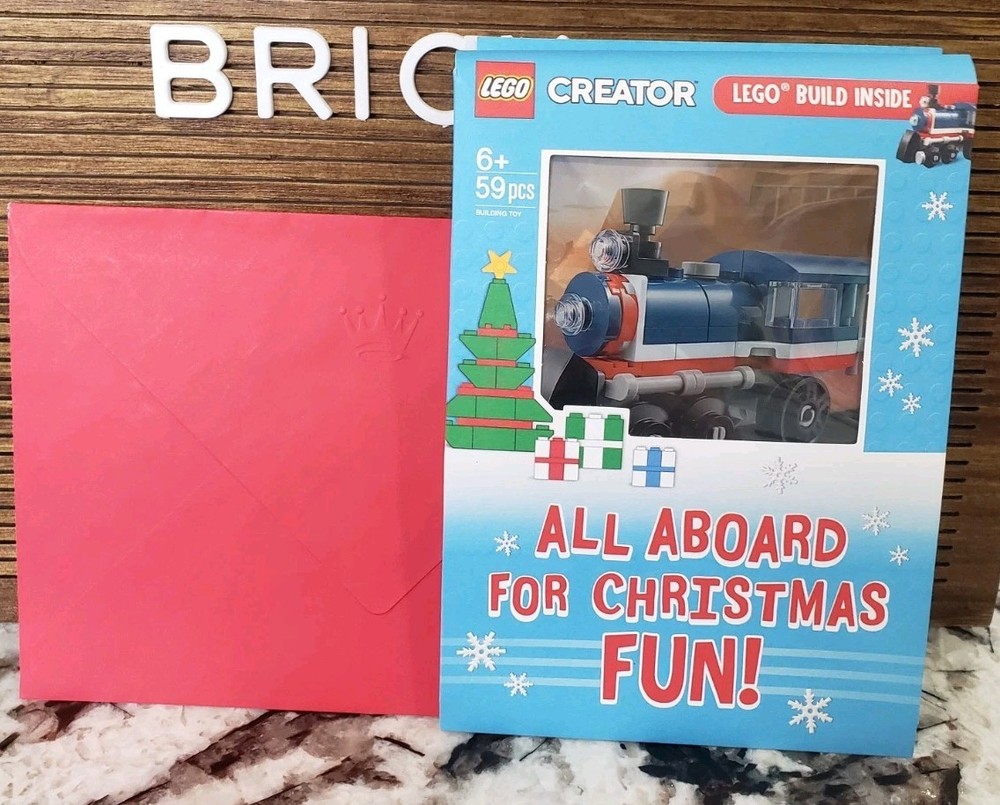 Lego Creator Hallmark Buildable Train Christmas Card Rare Retired Set  