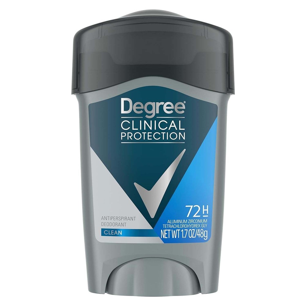 Degree Men Clinical Protection Antiperspirant Deodorant Clean 1.7oz (4 Pack)