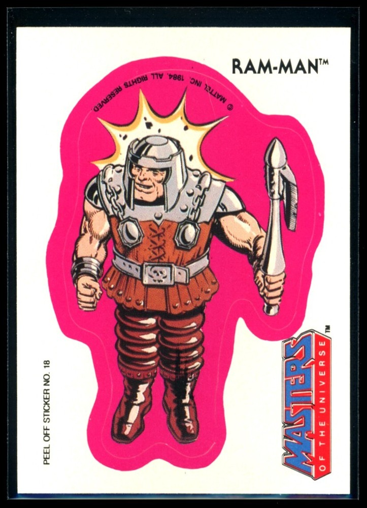 1984 MOTU Masters of the Universe RAM-MAN Sticker #18 NM C1 Collectible