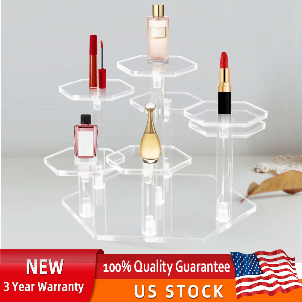 7-Tier Clear Jewelry Cosmetic Holder Acrylic Display Stand Collection Organizer