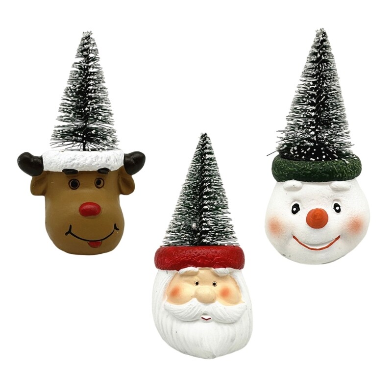 Santa Snowman Antler Planter Decoration Pots to Any Room Setting