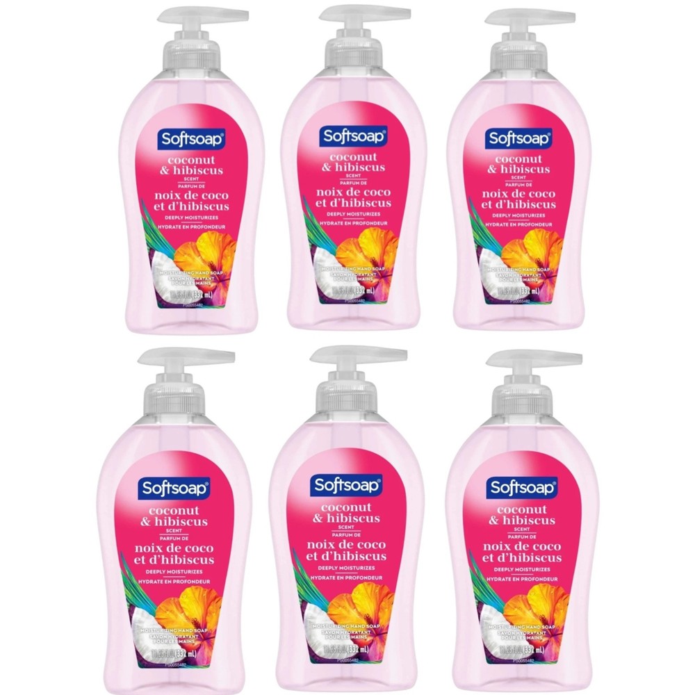 6 Pack Softsoap Coconut Hibiscus Moisturizing Liquid Hand Soap 11.25 oz