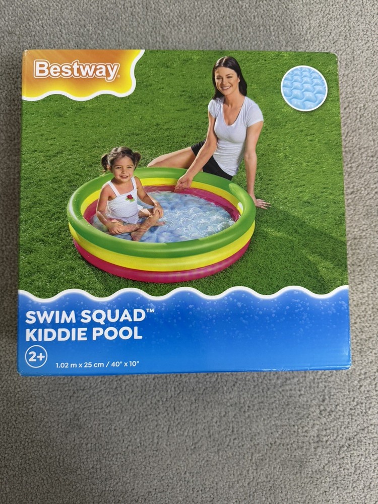 Bestway Swim Squad Kiddie Pool Inflatable Paddling Pool 102cm 2+ New